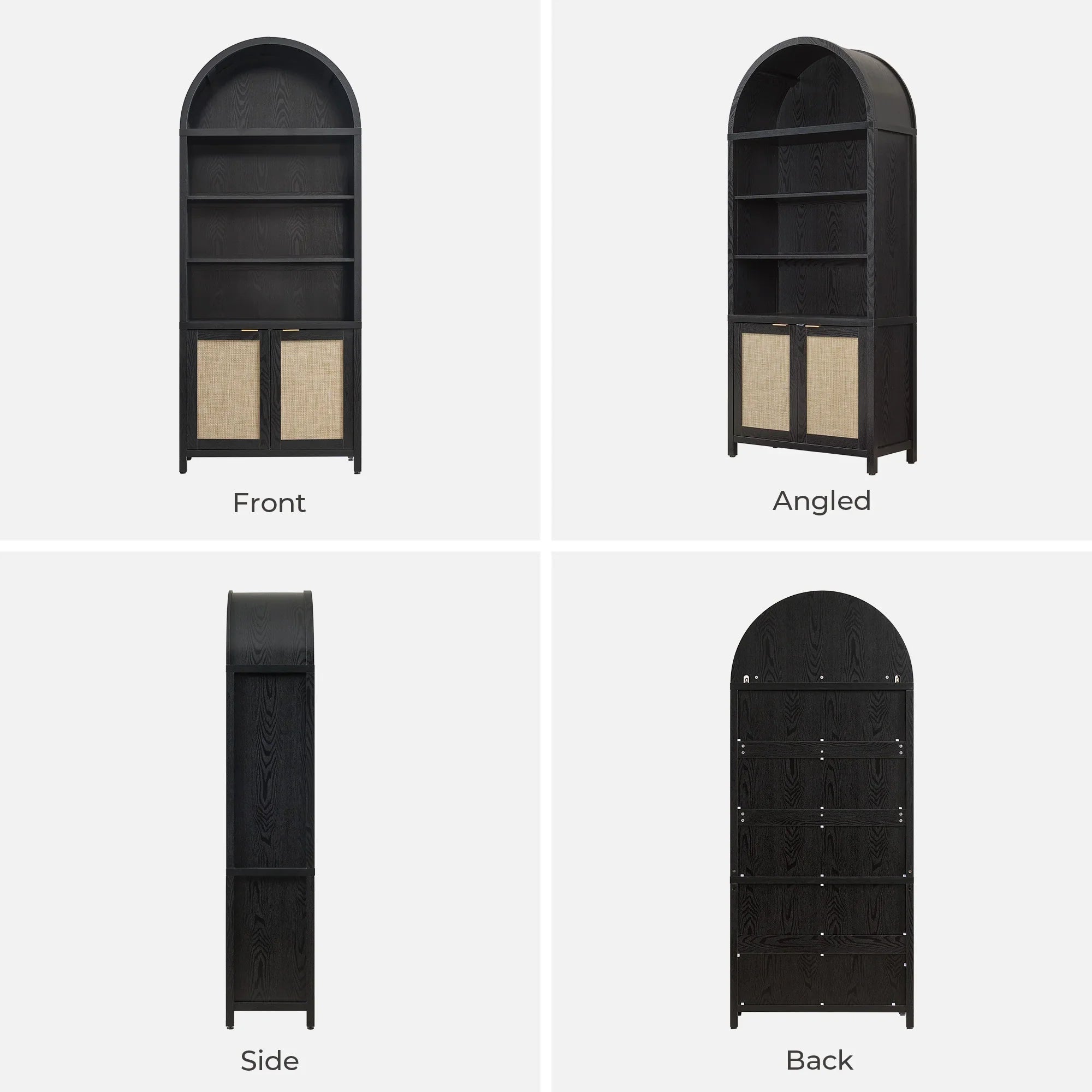 Savanna Arched Bookcase with Storage
