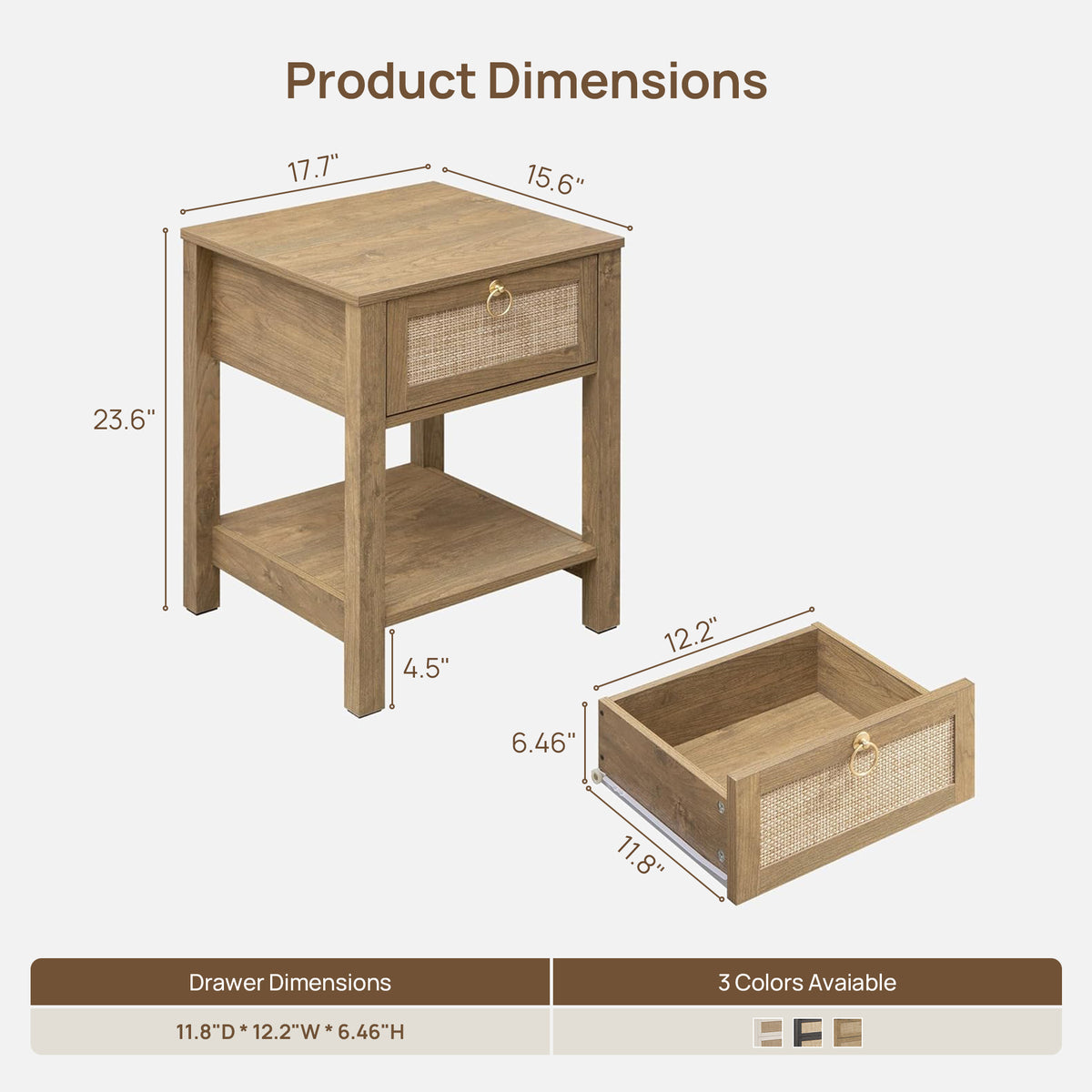 Terra Dresser and Nightstands Set