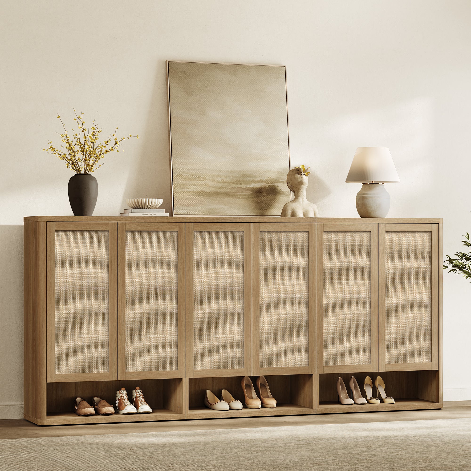 Zura Modular Shoe Cabinet with 6 Doors, 70 Pairs