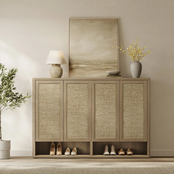 Zura 2-Piece Black Shoe Cabinet