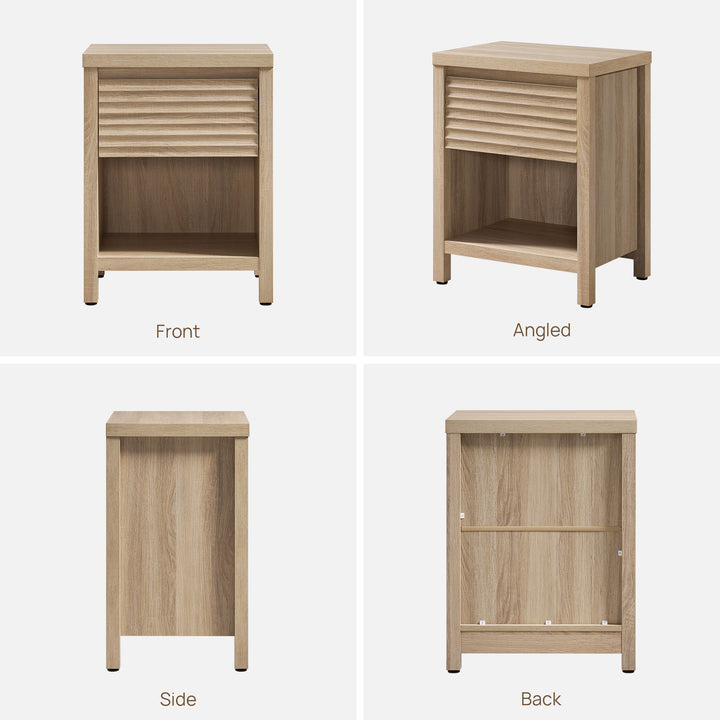 Prelude Wave-Pattern Nightstand with Drawer