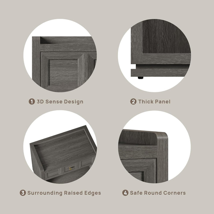 Helio 6-Drawer Dresser and Nightstands Set For Bedroom