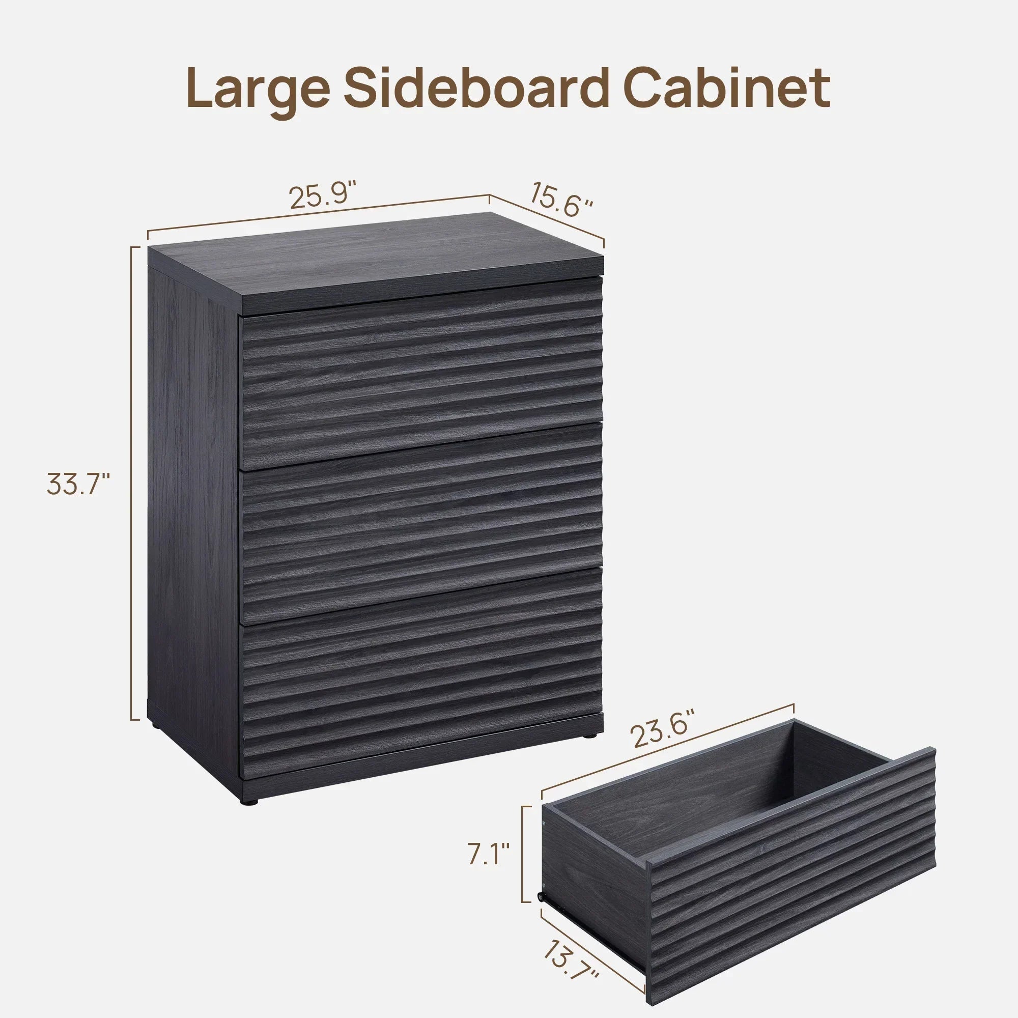 Stria Buffet Cabinet with 3 Doors