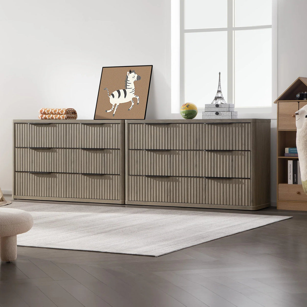 Cas 6 Drawers Dresser Fluted Bedroom Sets