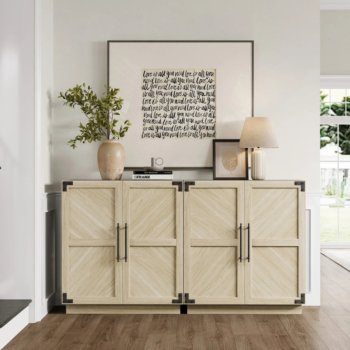 Willow Sideboard Cabinet with 2 Doors, Set of 2
