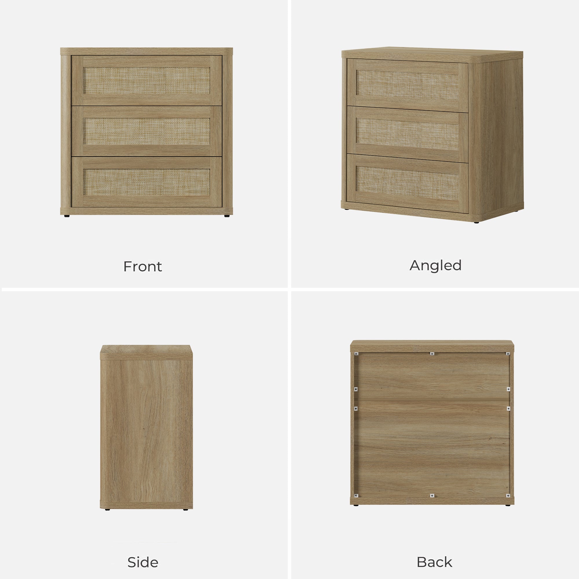 Zura Nightstand with 3 Drawers