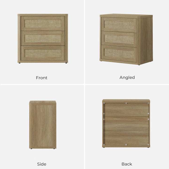 Zura Nightstand with 3 Drawers