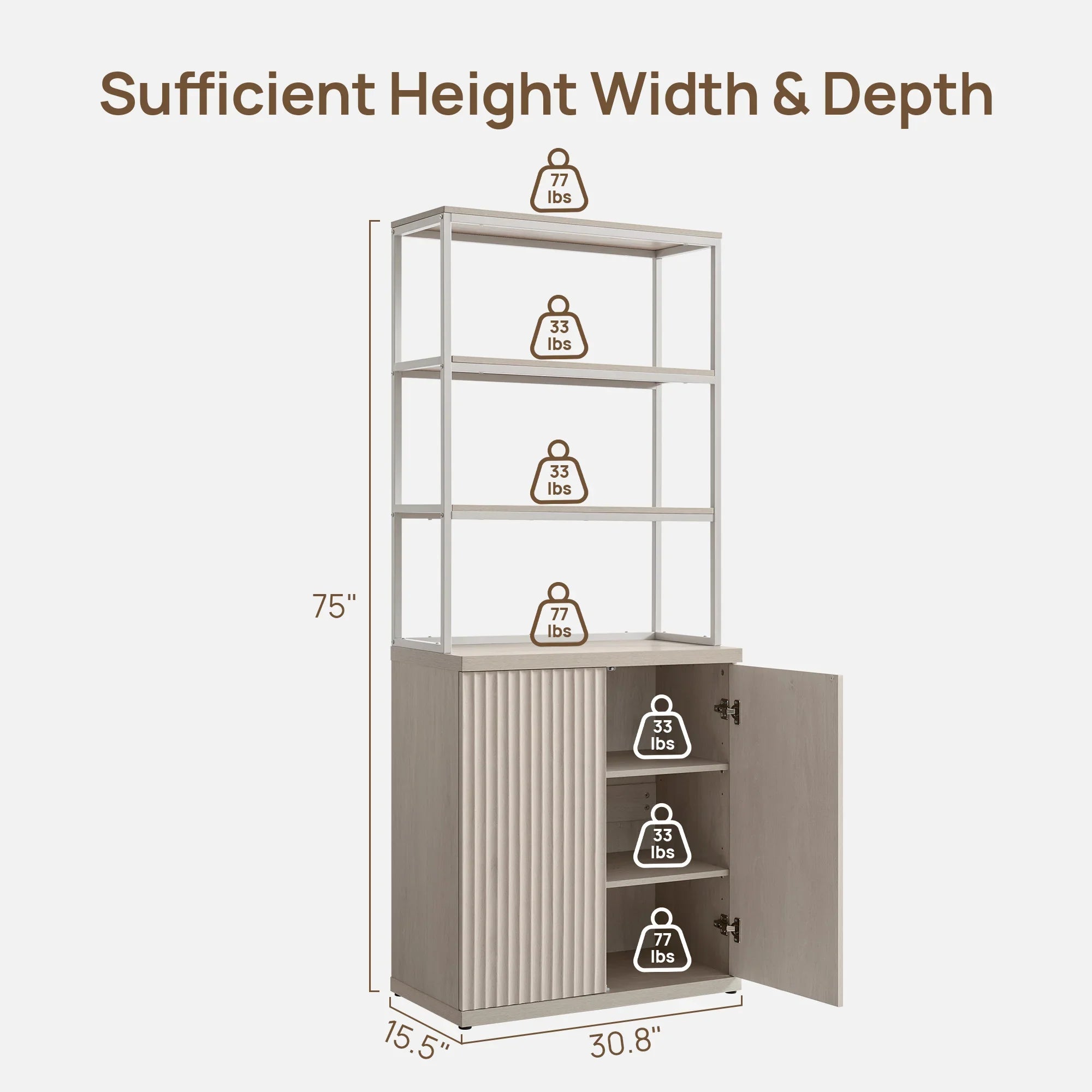 Stria Book Shelf with Doors