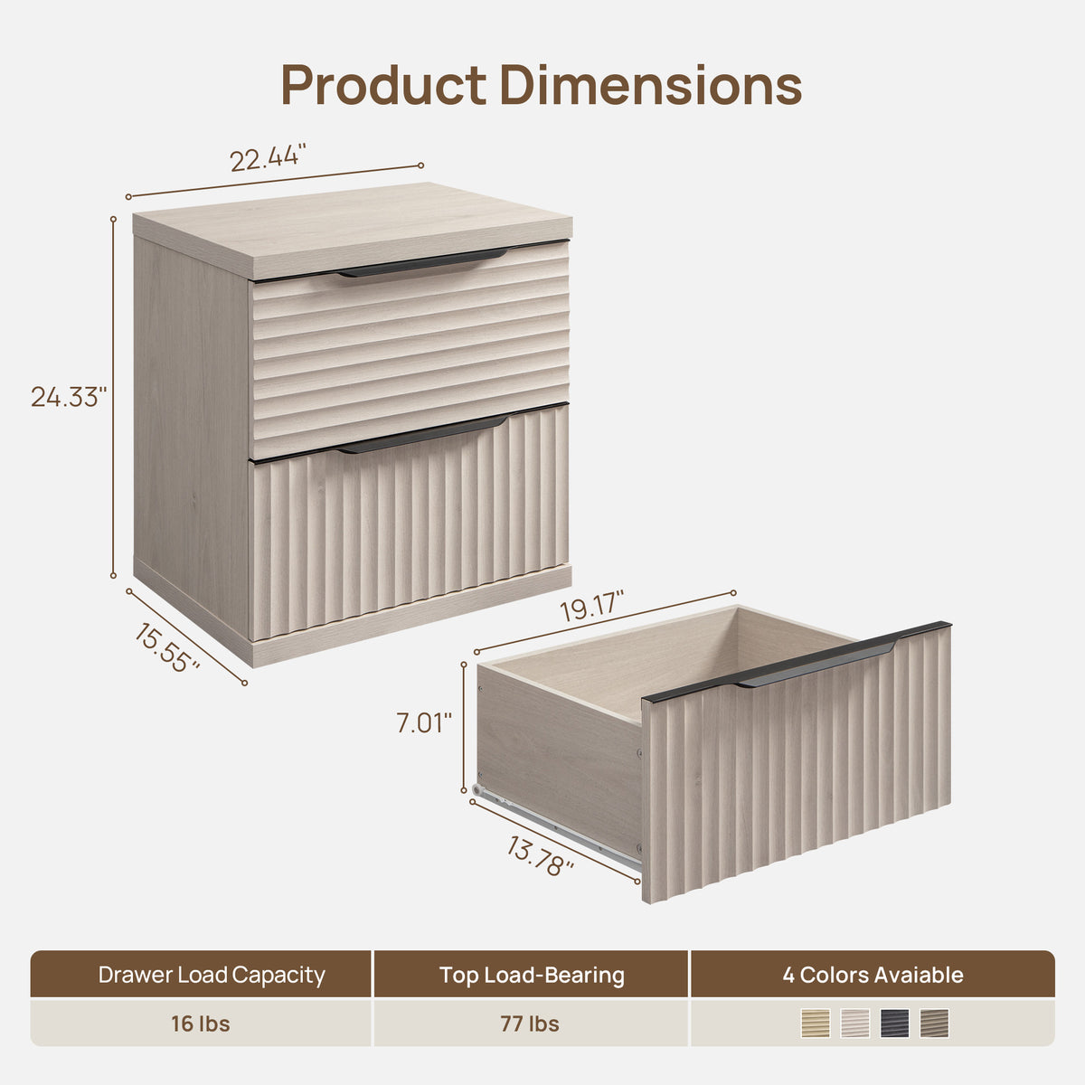 Stria 6-Drawer Dresser and Nightstands Set