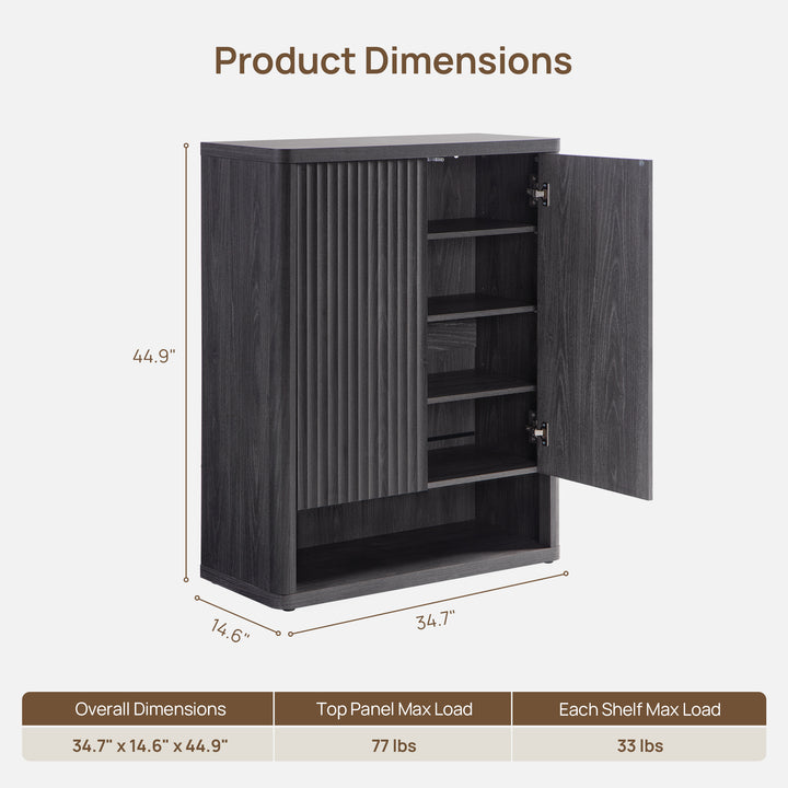 Cas Black Shoe Cabinet Entryway