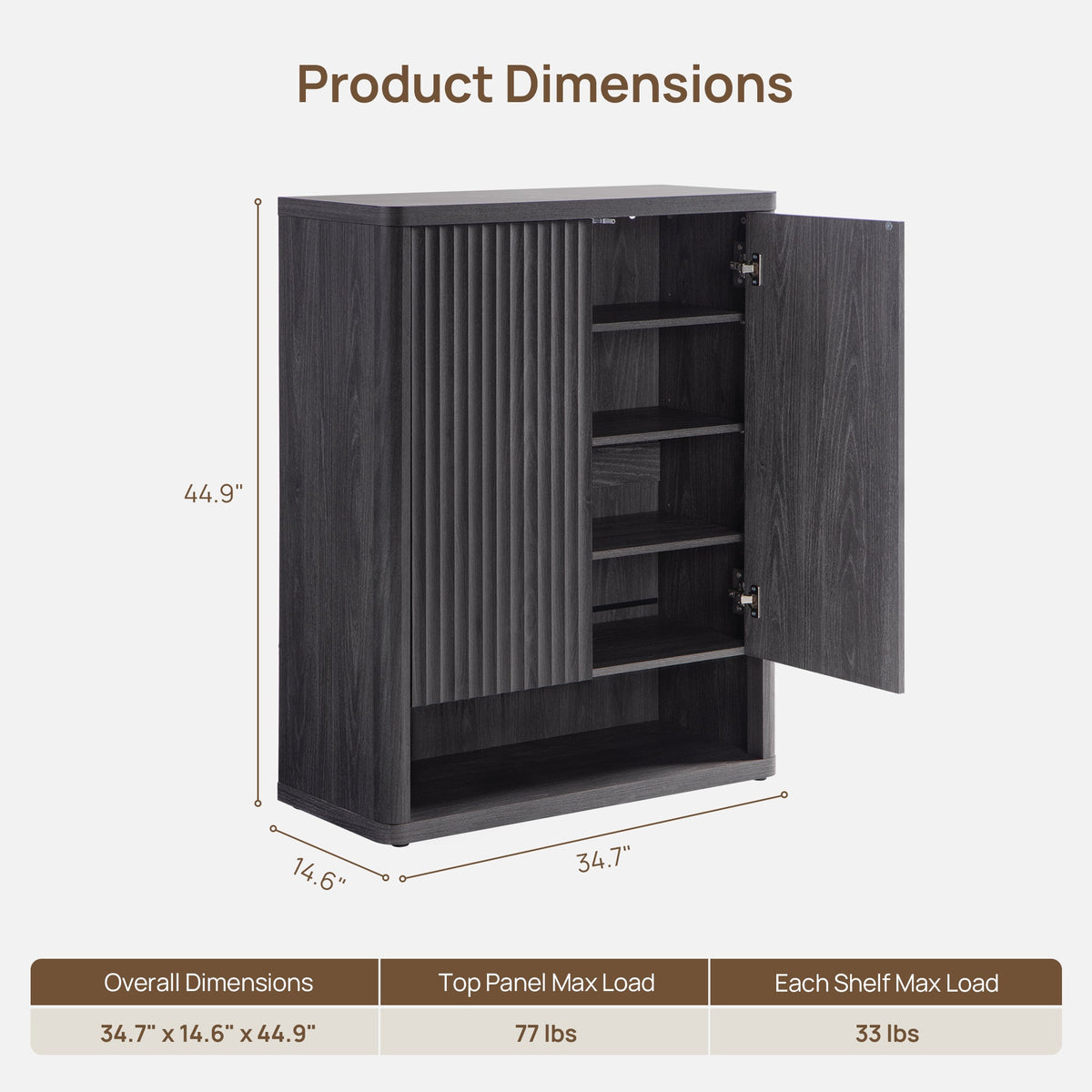 Cas Black Shoe Cabinet Entryway