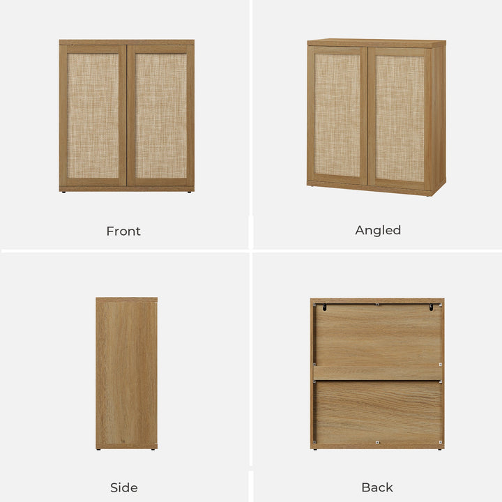 Zura Rattan Sideboard, 2 Doors, Set of 2