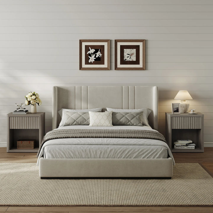 Stria 6-Drawer Dresser and Cas Nightstand Set