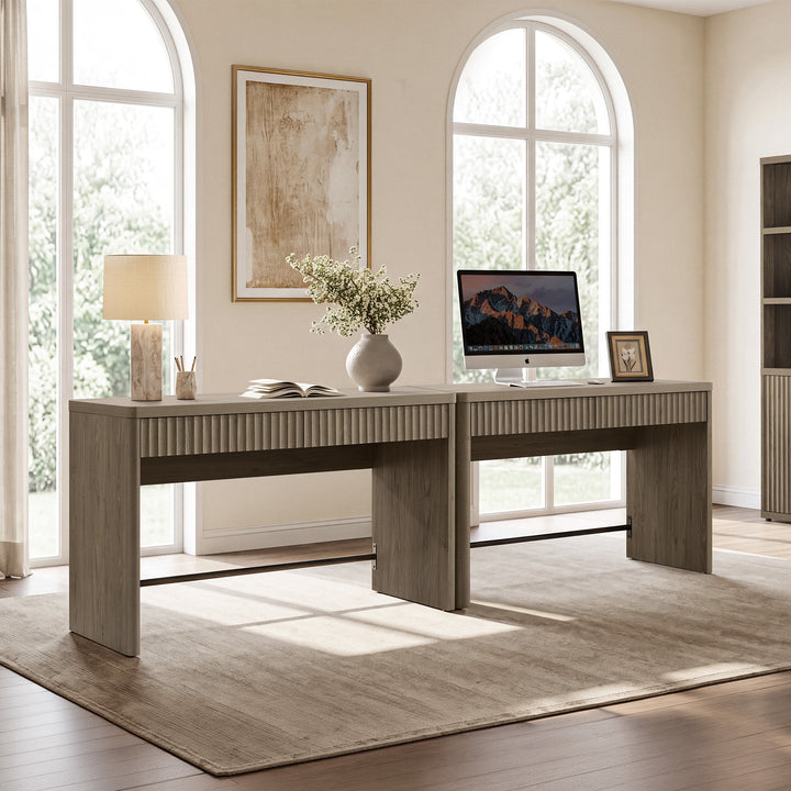 Cas Computer Desk, Fluted Style