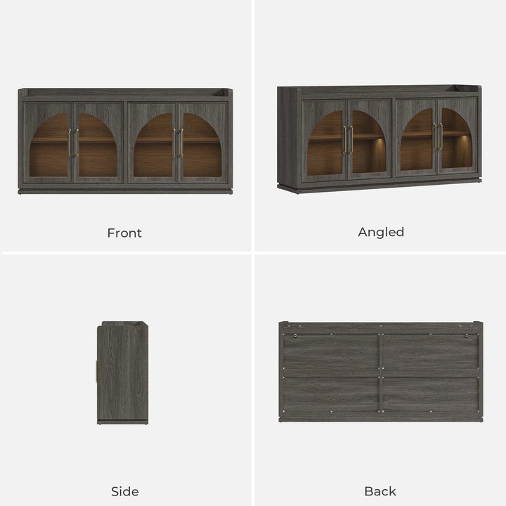 Helio Glass-Door Sideboard Cabinet