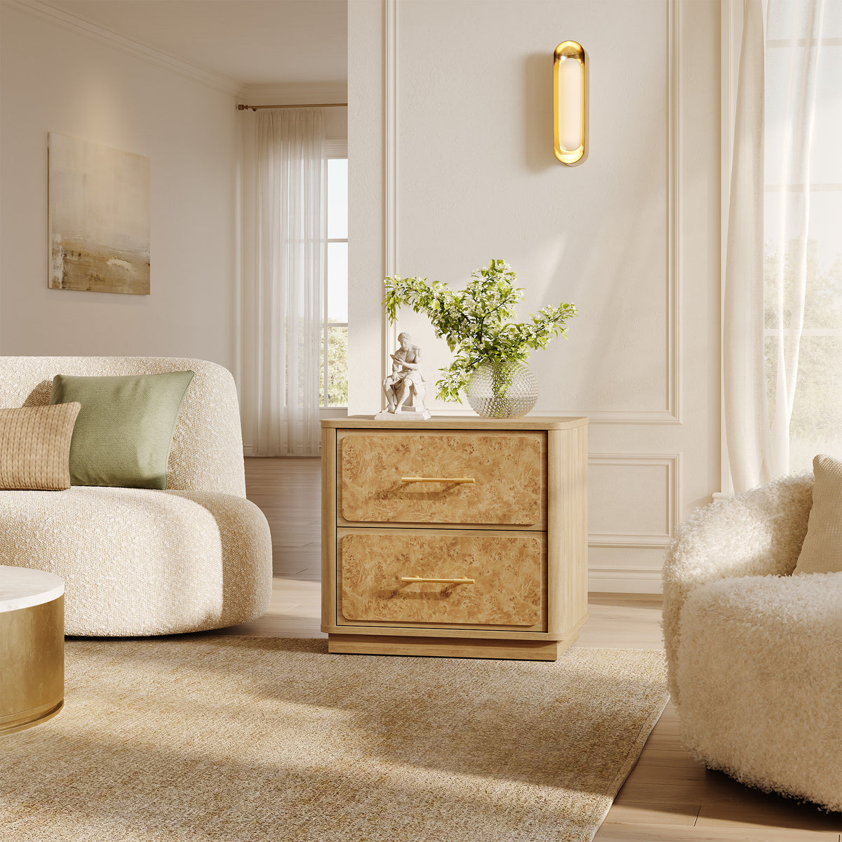 Burluxe Luxury Modern Dresser and Nightstands Sets