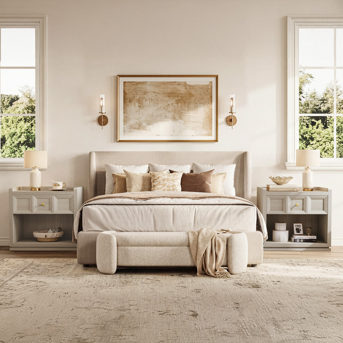 Helio White 7-Drawer Dresser and Nightstands Set