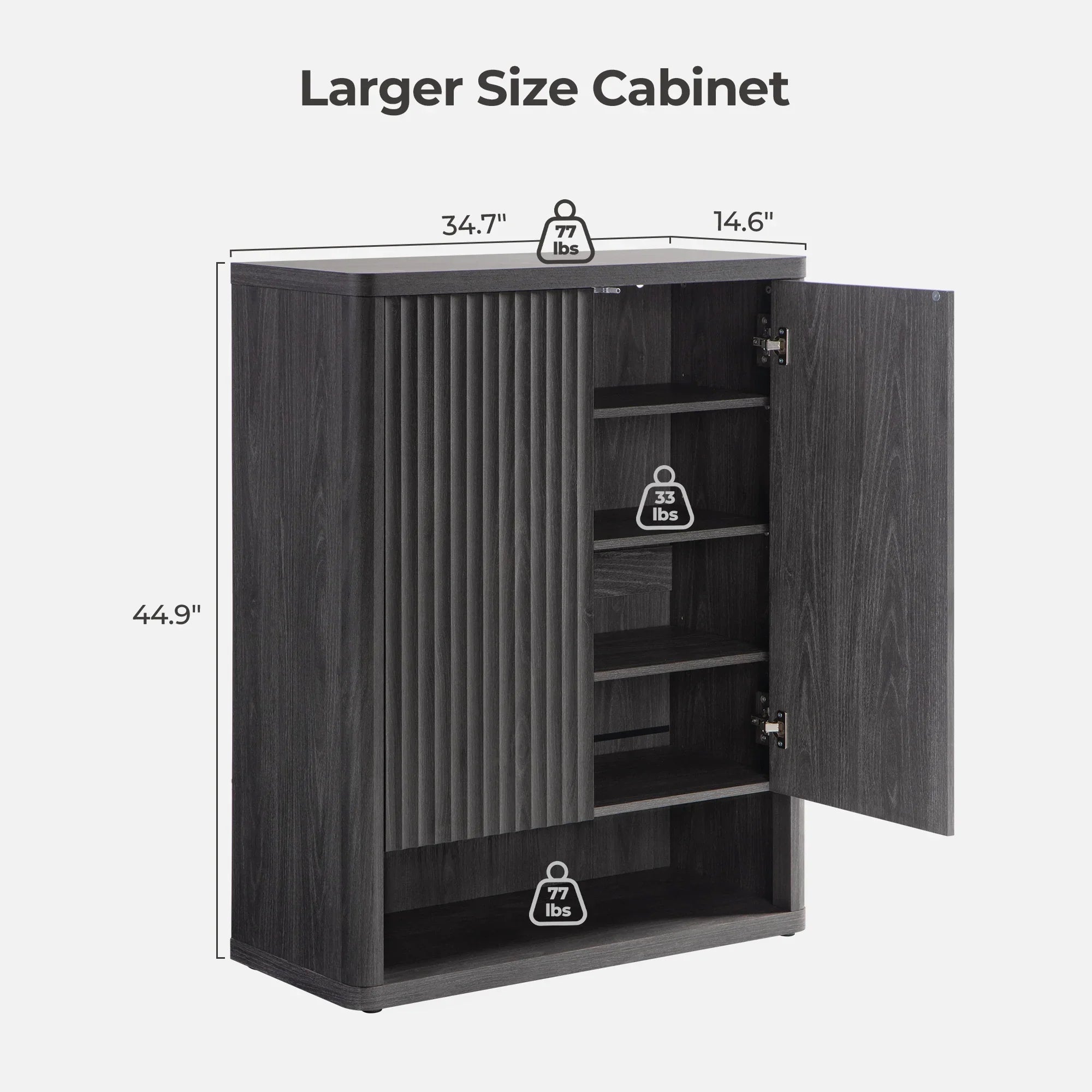 Cas Black Shoe Cabinet Entryway