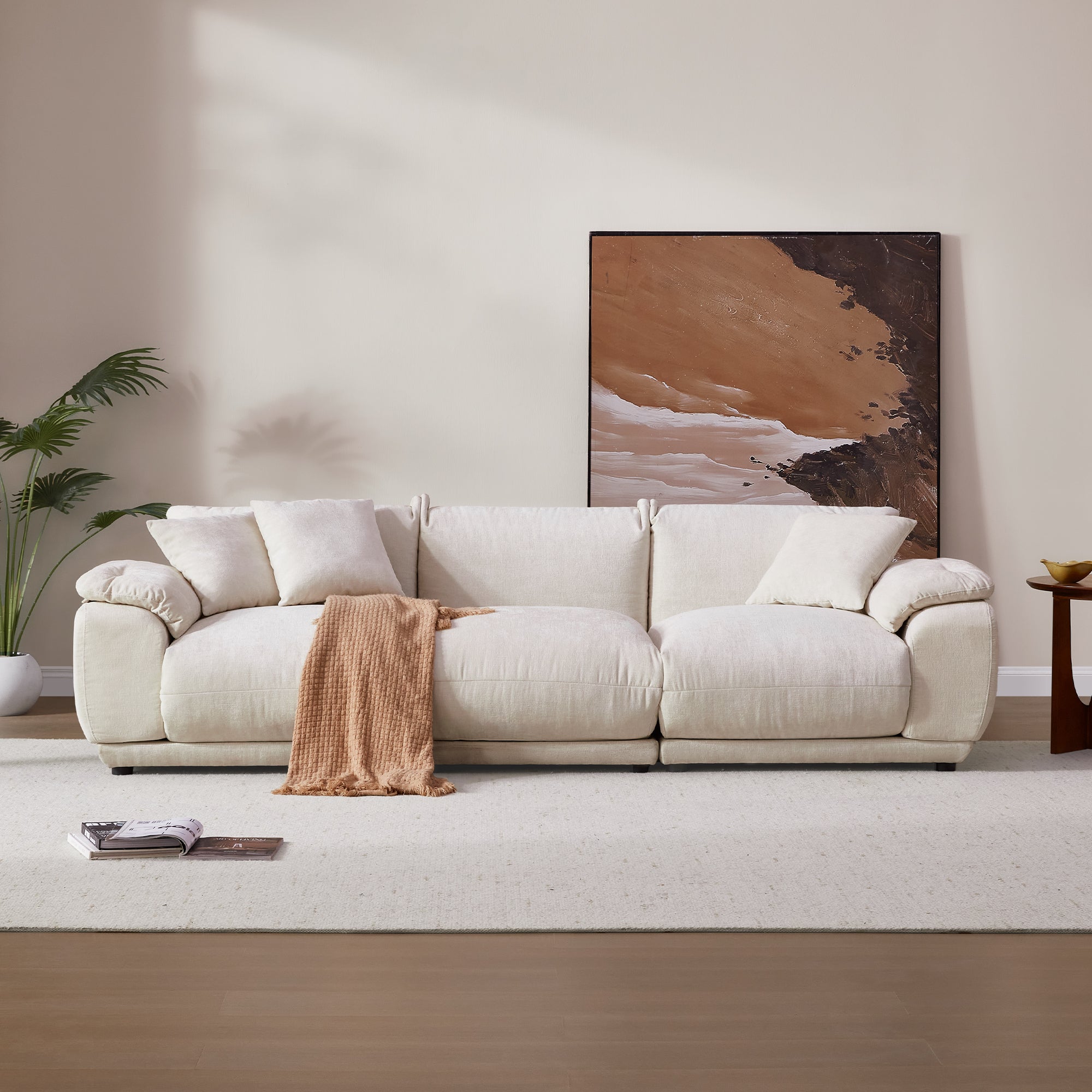 Noor Sectional 3 Seater Couch, Deep Seat