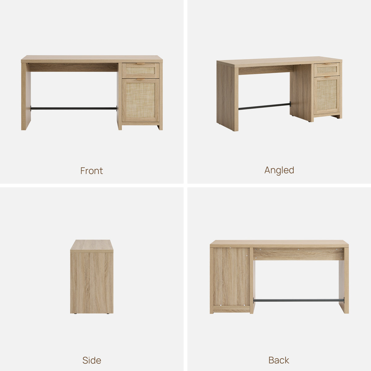 Savanna Office Desk with Storage, Set of 2
