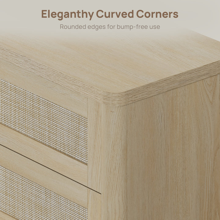 Zura Rattan Dresser and 3-Drawer Nightstand Set