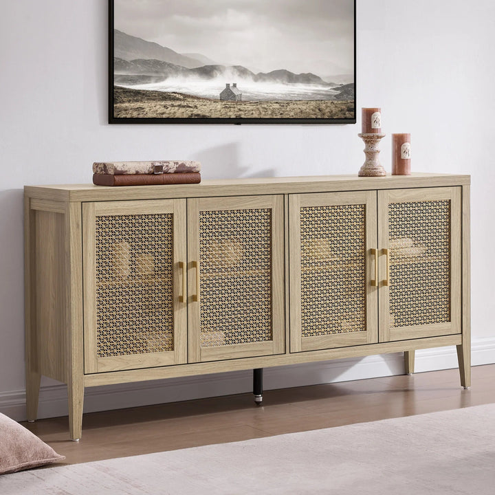 Andy TV Stand with 4 Doors - 1 Piece - Espresso Brown