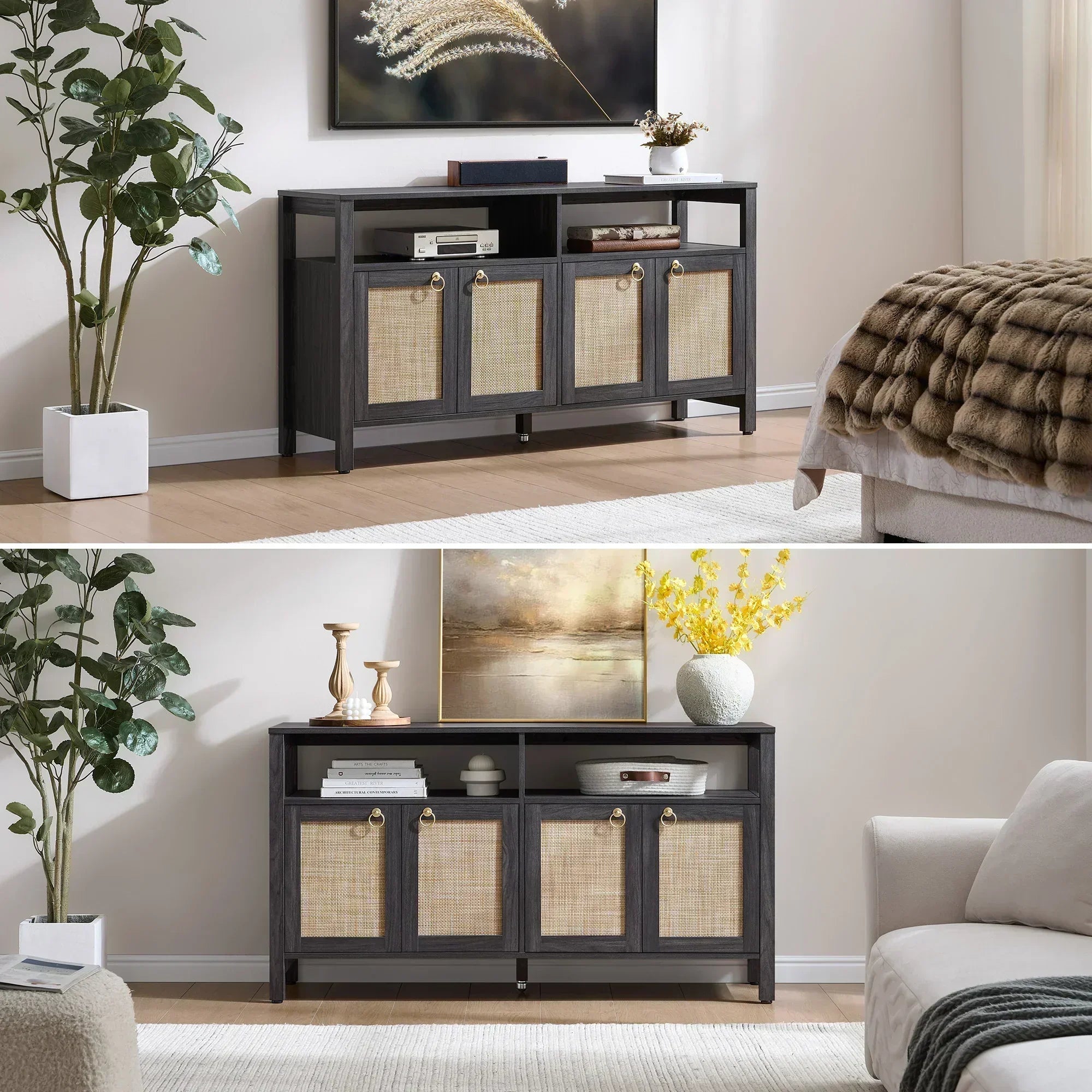 Terra White TV Stand for 60 Inch TV