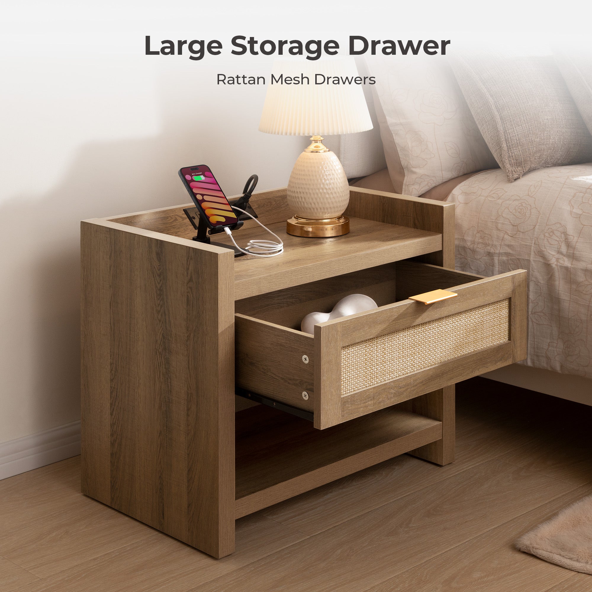 Savanna Nightstand and 6-Drawers Dresser Set