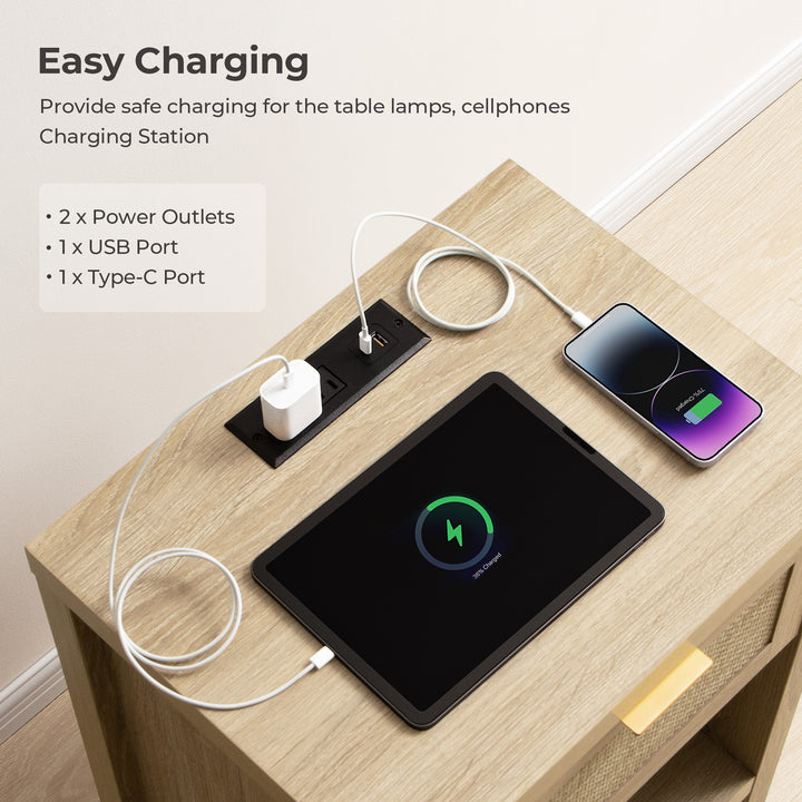 Savanna Cabinet Bedroom Set with Charging Station