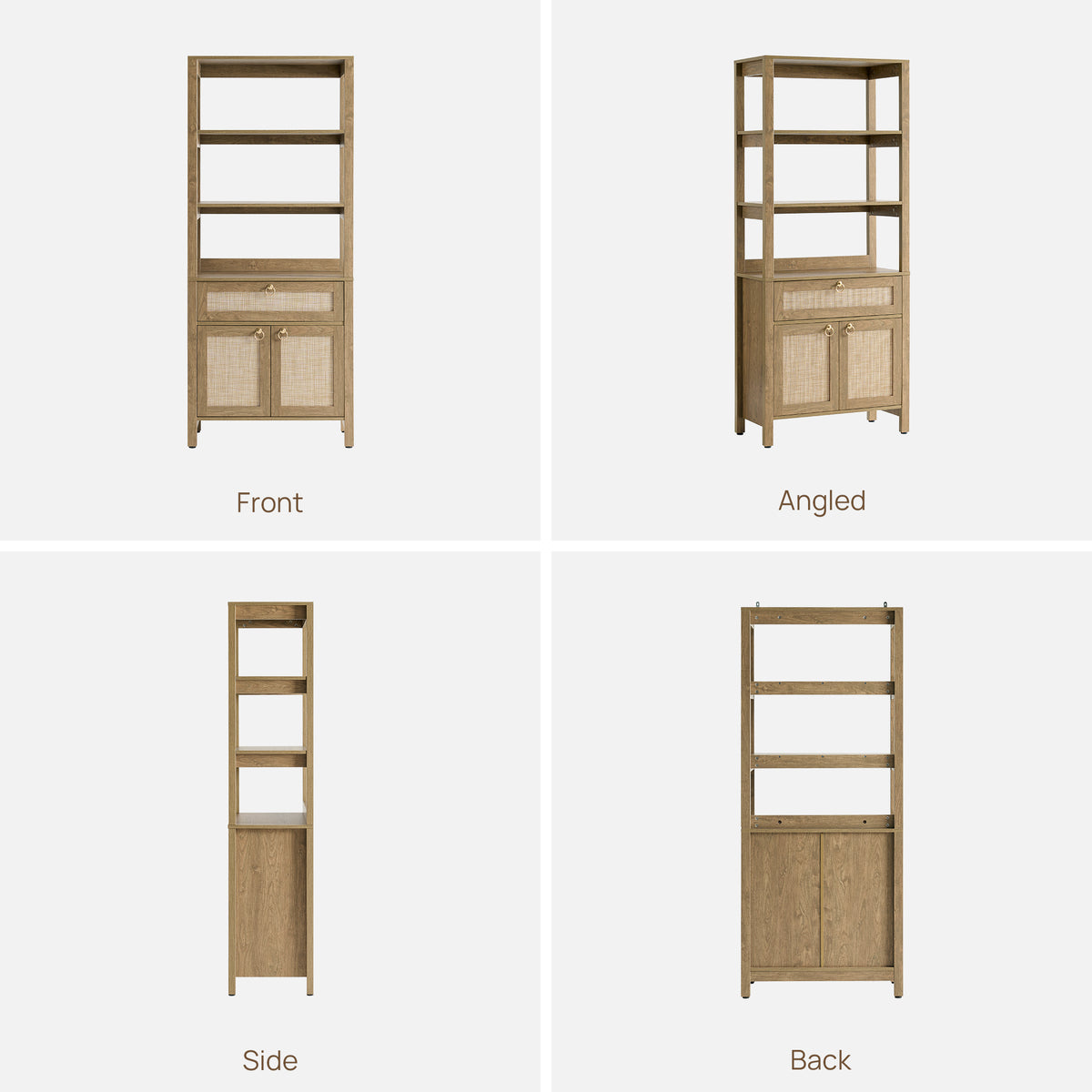 Terra 68.5Inch Bookshelf with Drawers