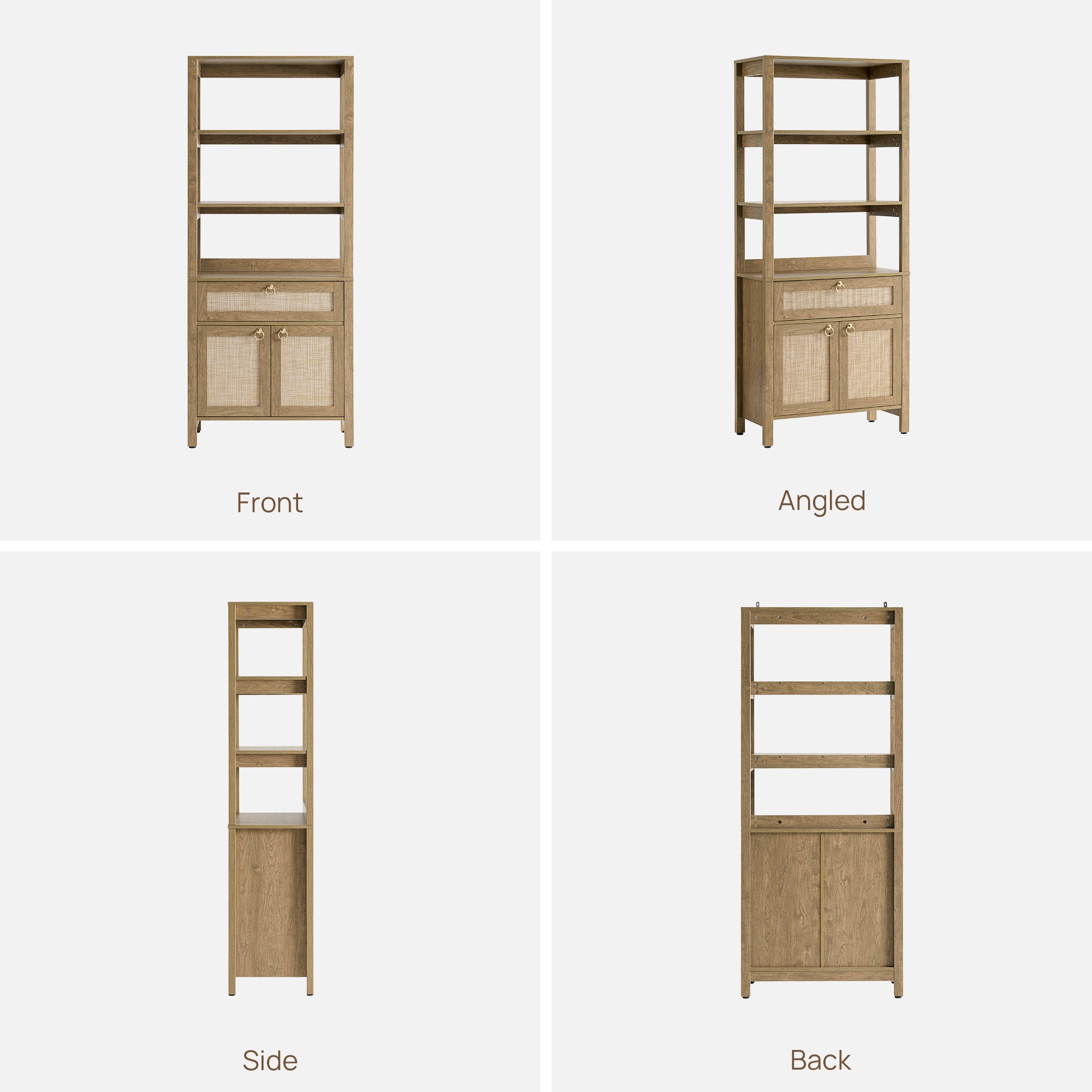 Terra 68.5Inch Bookshelf with Drawers