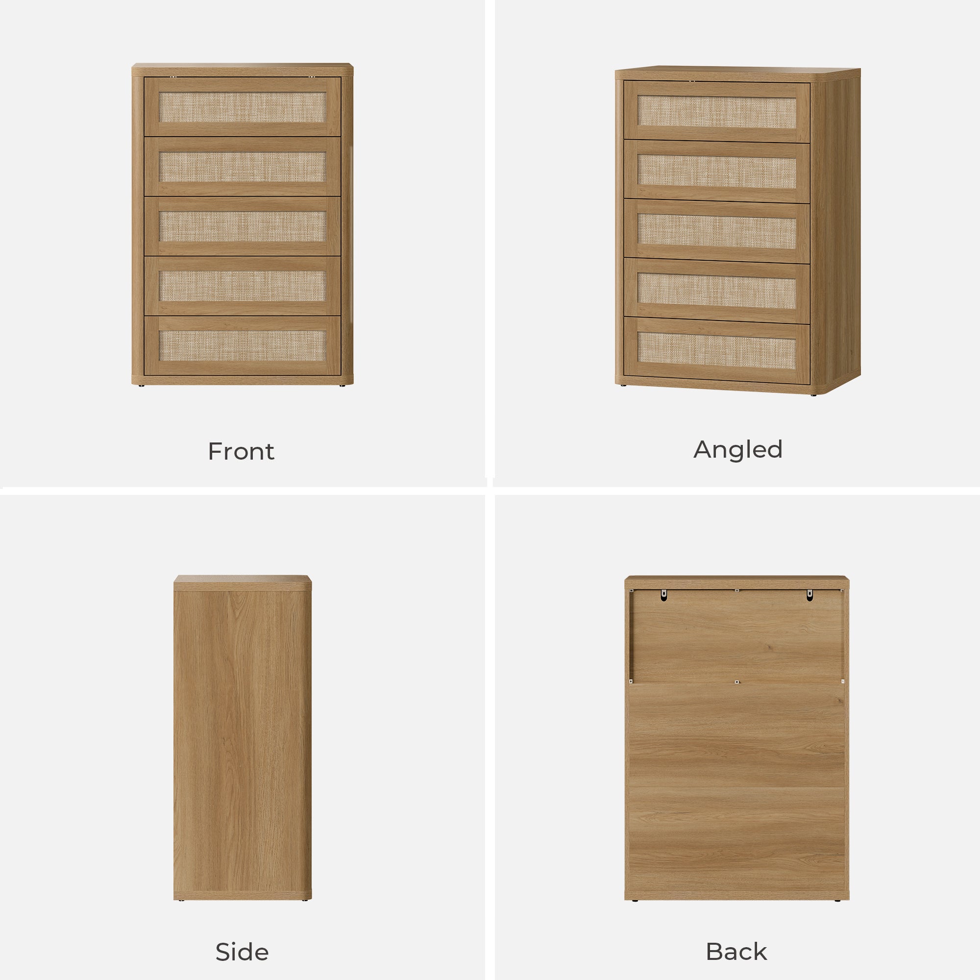 Zura Rattan Dresser, 5 Drawers