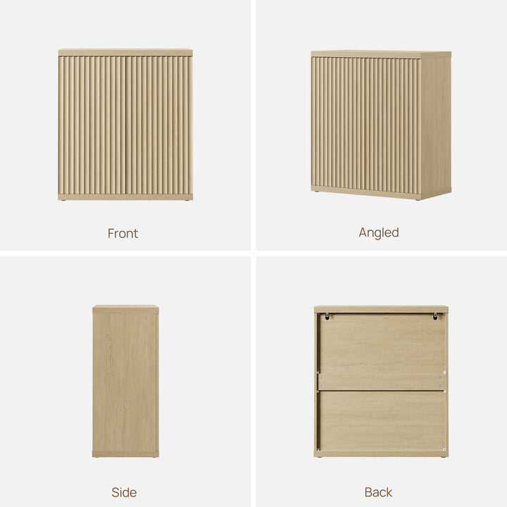 Stria Sideboard with 2 Doors, Fluted Style