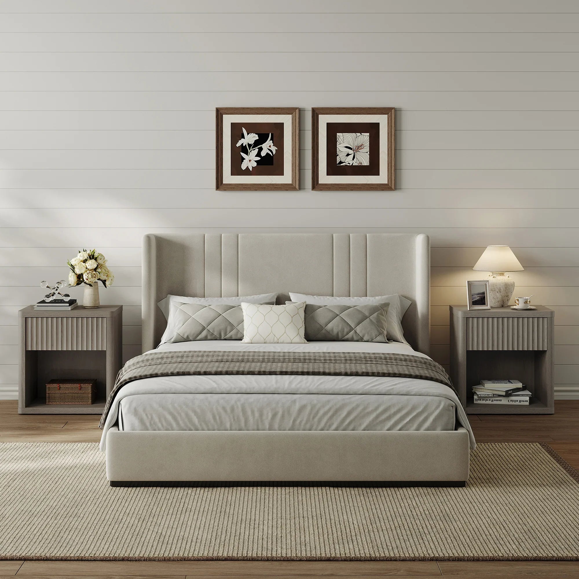 Stria 9-Drawer Dresser and Cas Nightstand Set