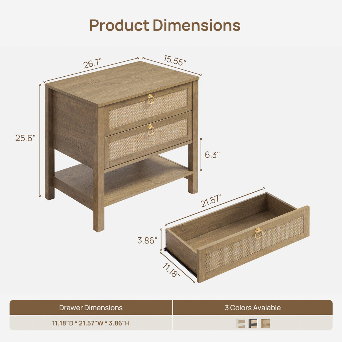 Terra 6 Drawers Dresser And 2 Drawers Nightstands Sets