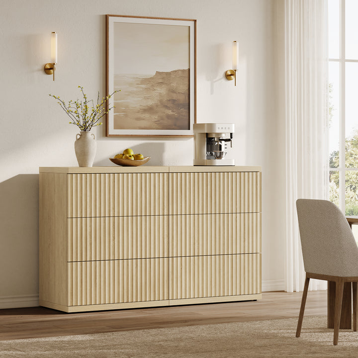 Stria 3-Drawer Sideboard, Fluted Style