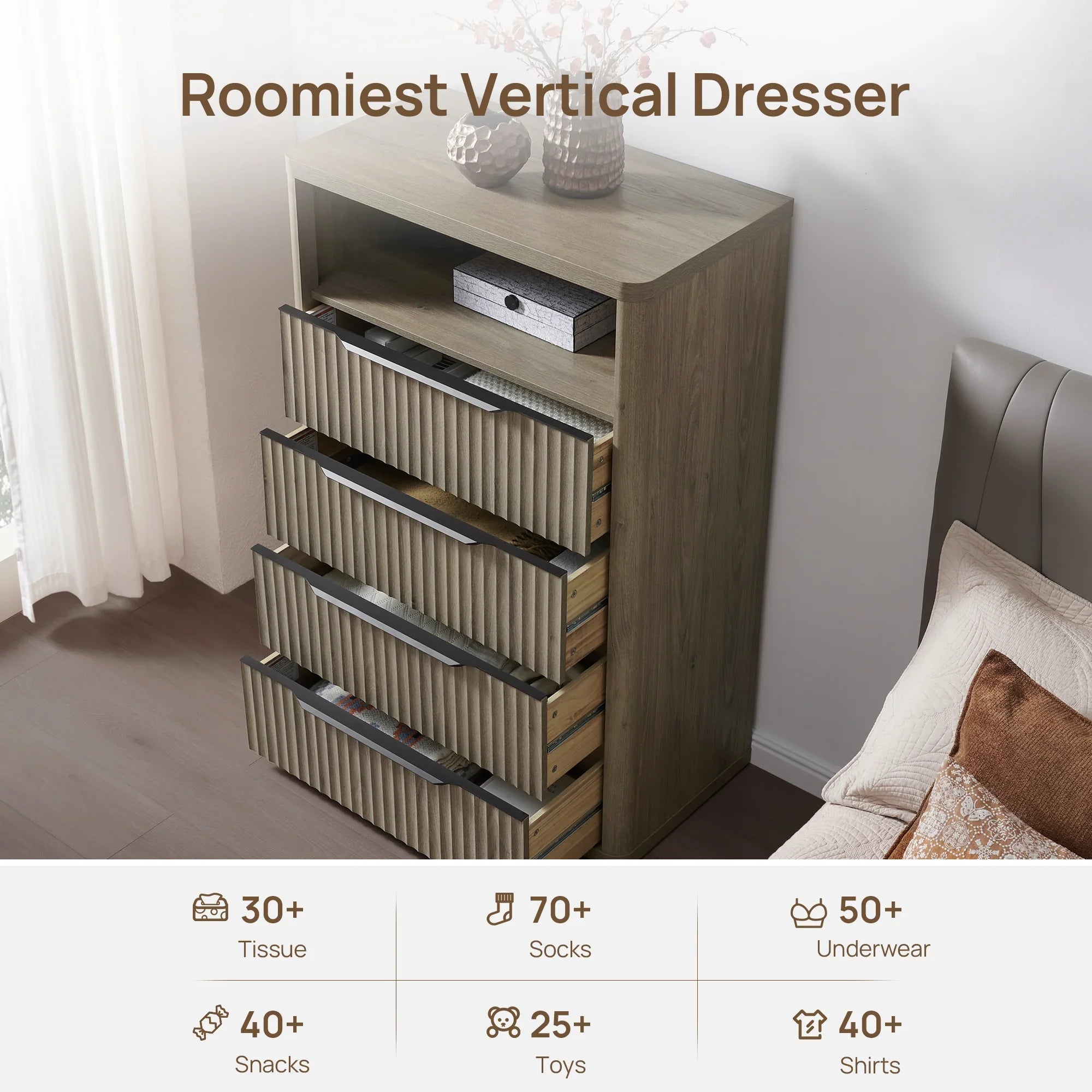 Cas Vertical 4 Drawers Dresser