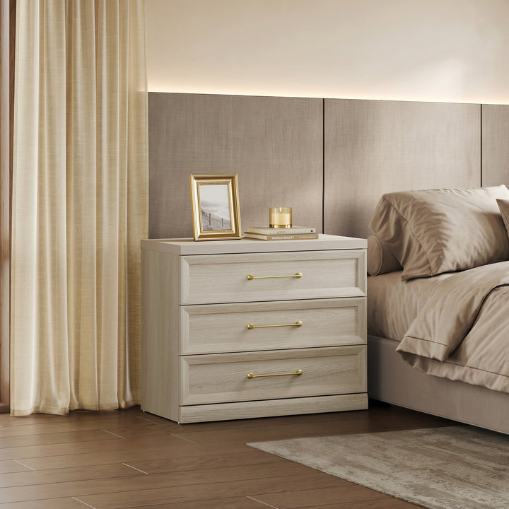 Helio 3-Drawer Nightstand, Bedroom Storage