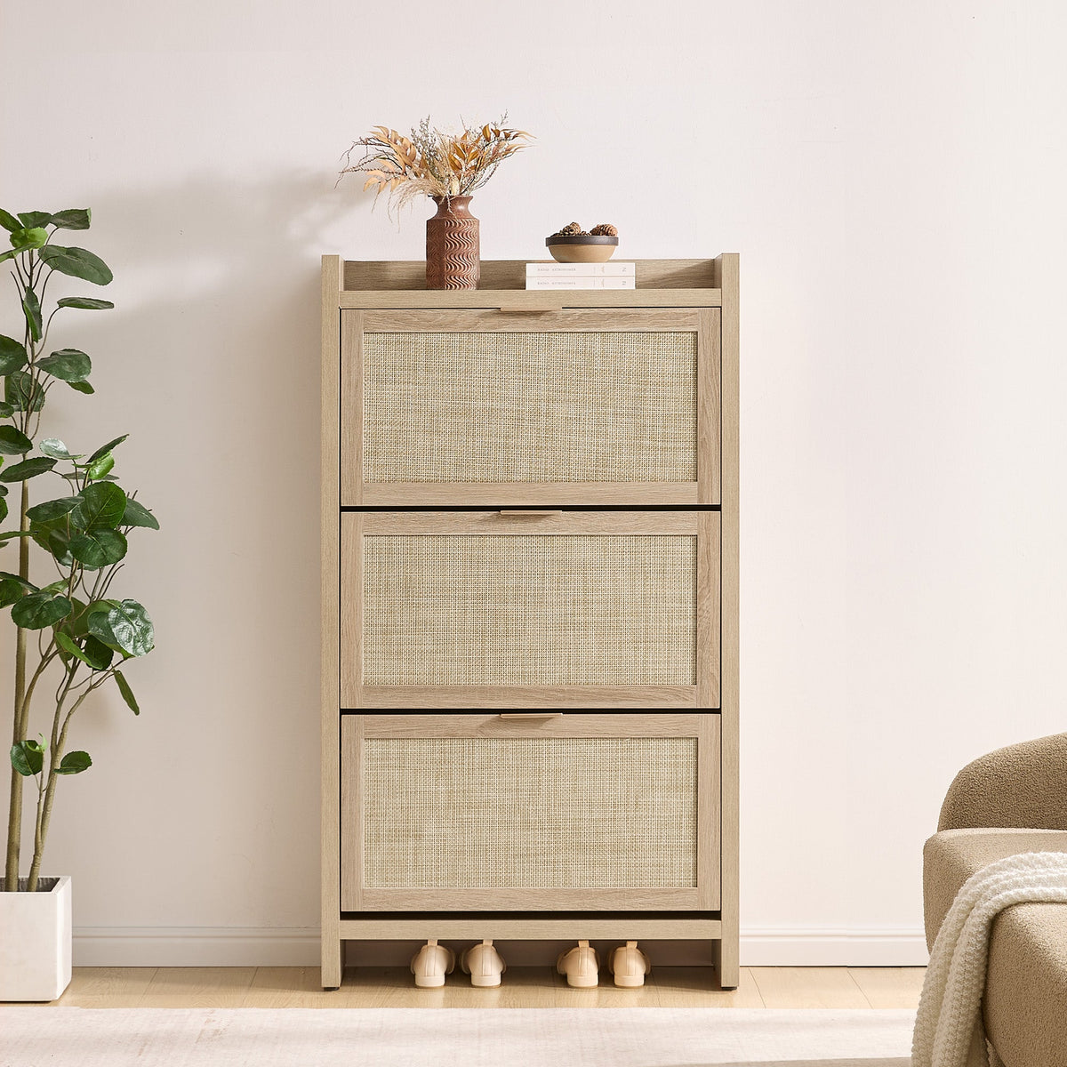 Savanna Flip Shoe Cabinet, 30-Pair Organizer, Set of 3