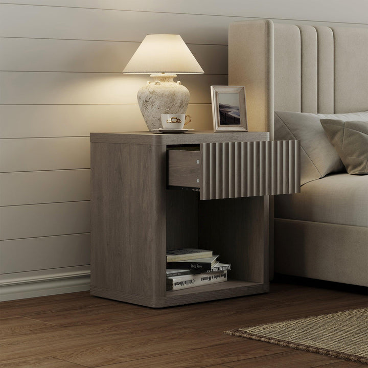 Cas Night Stand with Storage, 24.1 Inch Tall