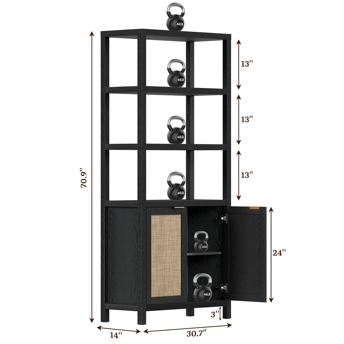 Savanna Bookshelf with 2 Doors