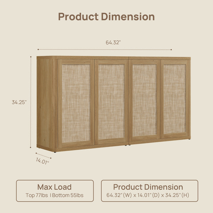 Zura Rattan Sideboards Set of 3, Sectional Design