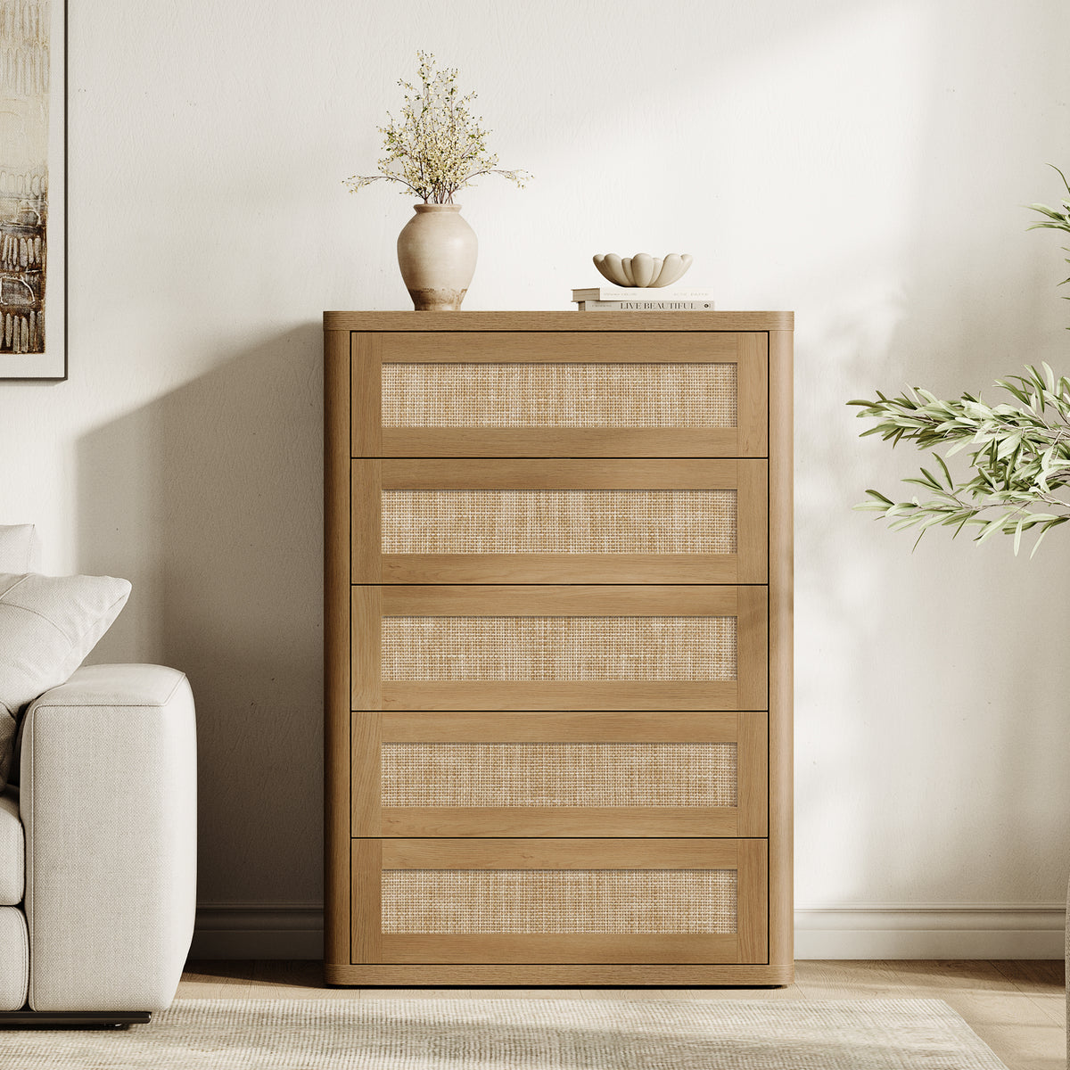Zura Modular Rattan Dressers and Nightstands Set