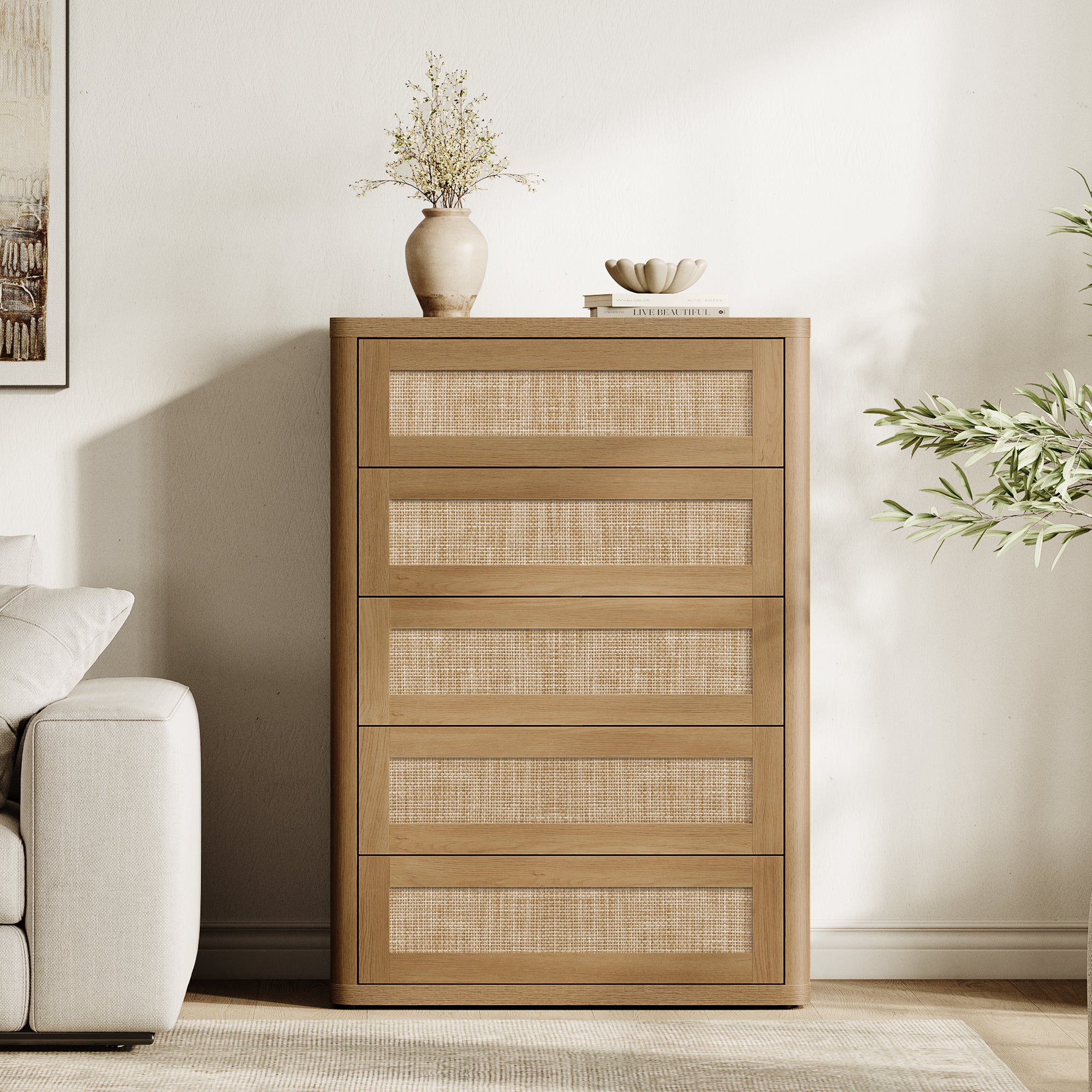 Zura Modular Rattan Dressers and Nightstands Set