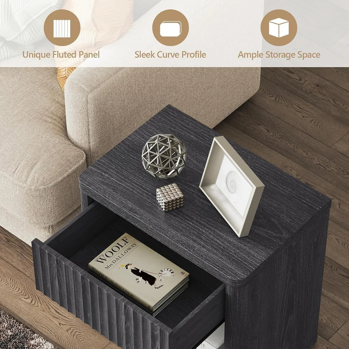 Stria 6 Drawers Dresser and Cas Nightstands Set