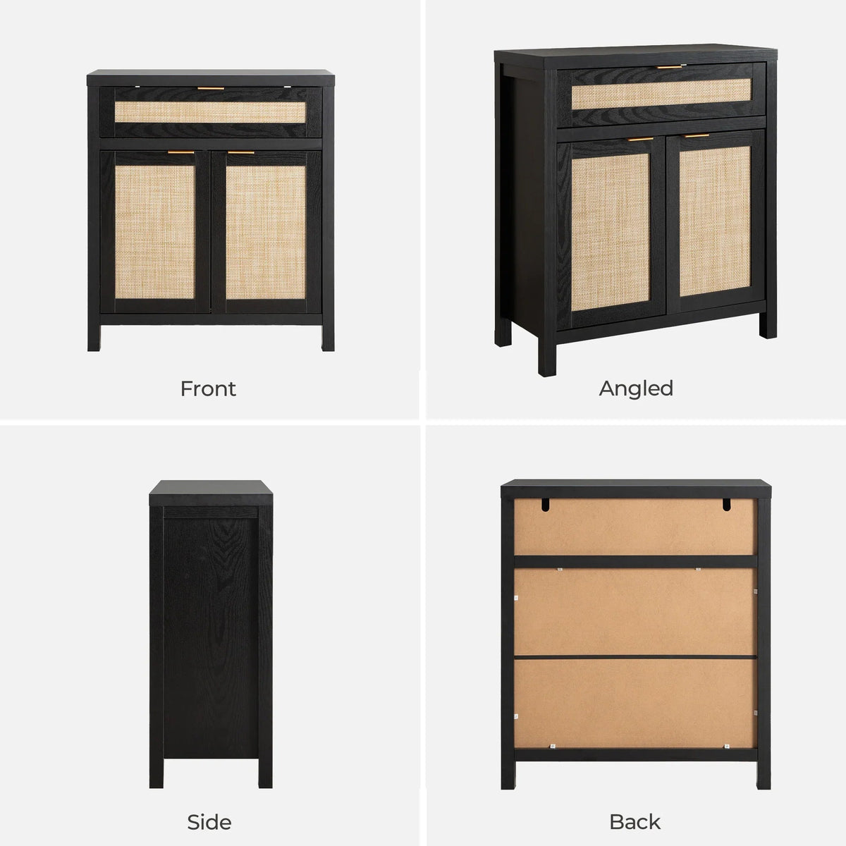 Savanna Black Storage Buffet Cabinet with Drawers
