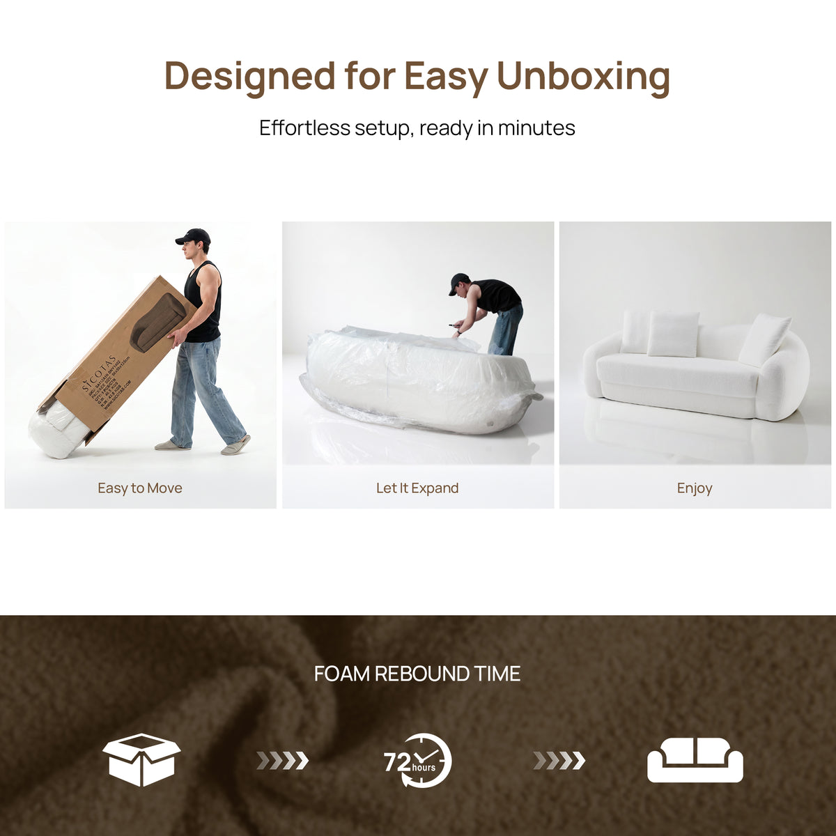 Nimbus White 90'' Sofa and 50'' Armchair Set