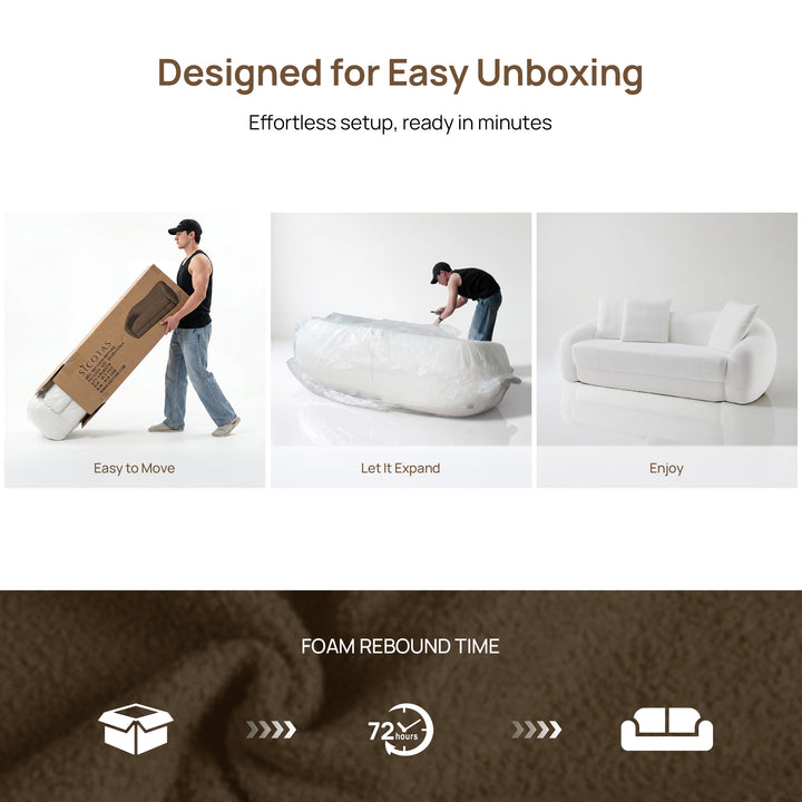 Nimbus White 90'' Sofa and 50'' Armchair Set