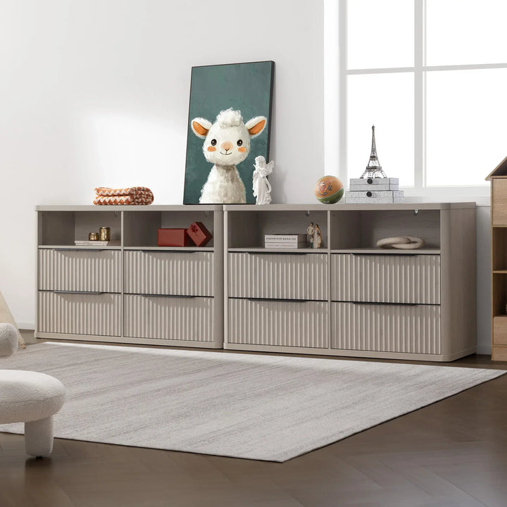 Cas 4 Drawer dresser with Open Shelf