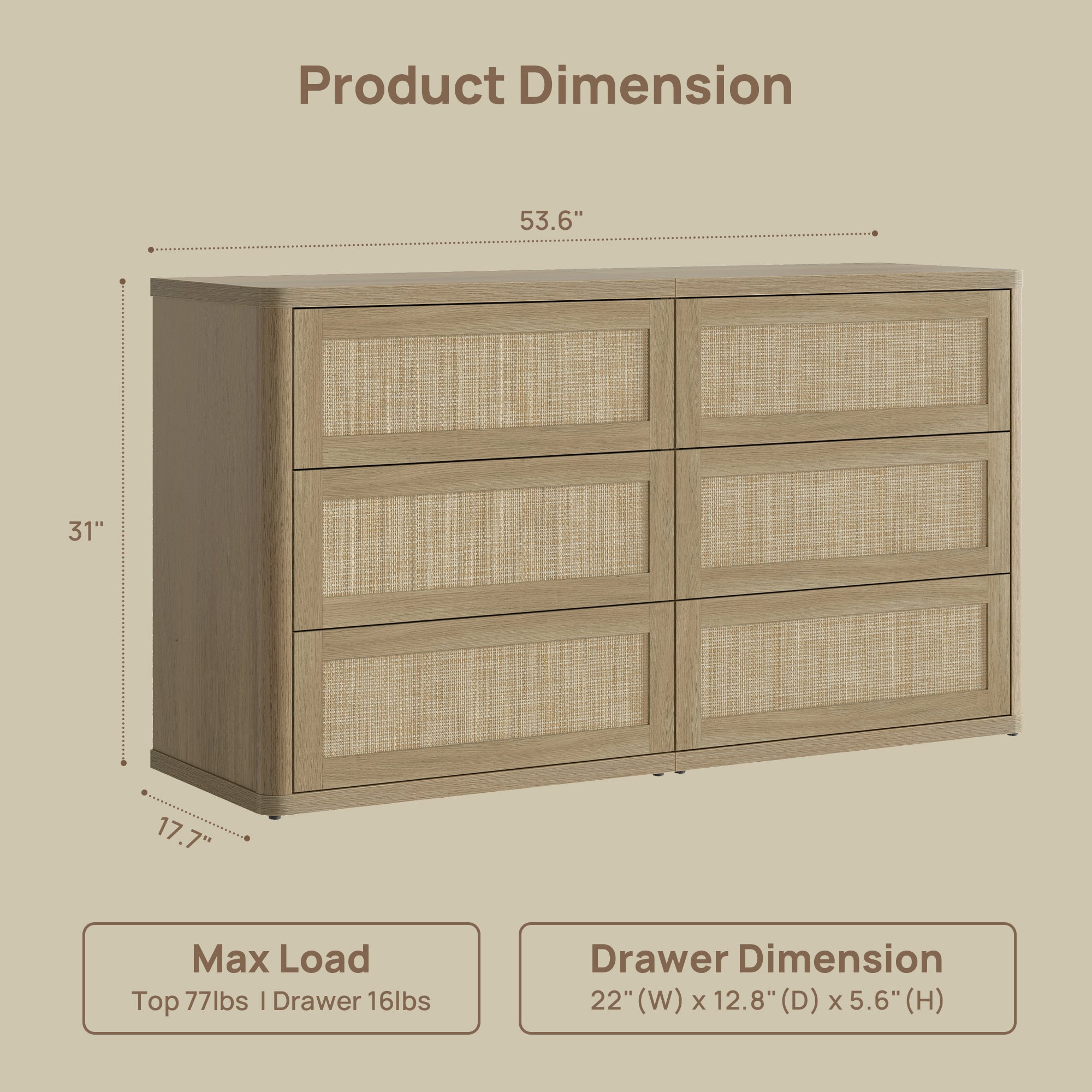 Zura 6-Drawer Dresser and Nightstand Set